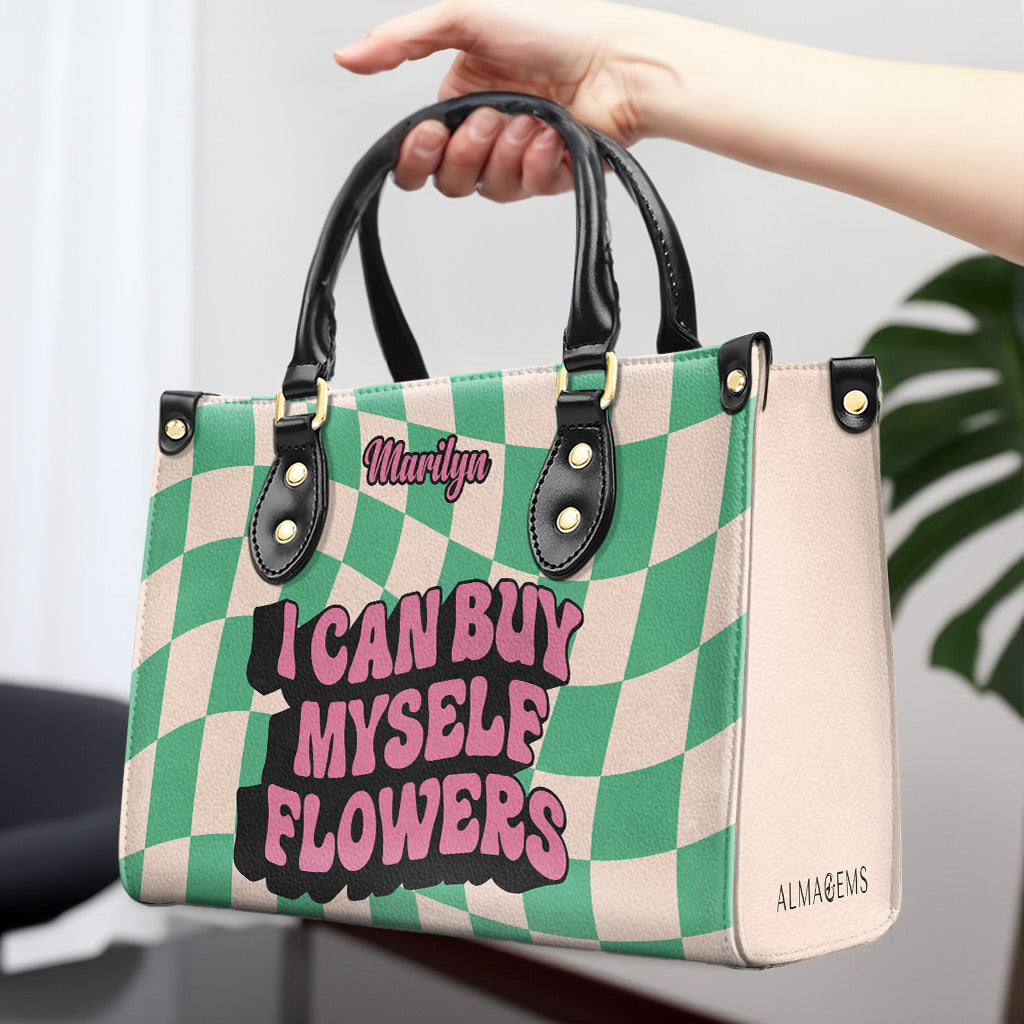 Je peux m'acheter des fleurs - Sac à main en cuir personnalisé - DB02