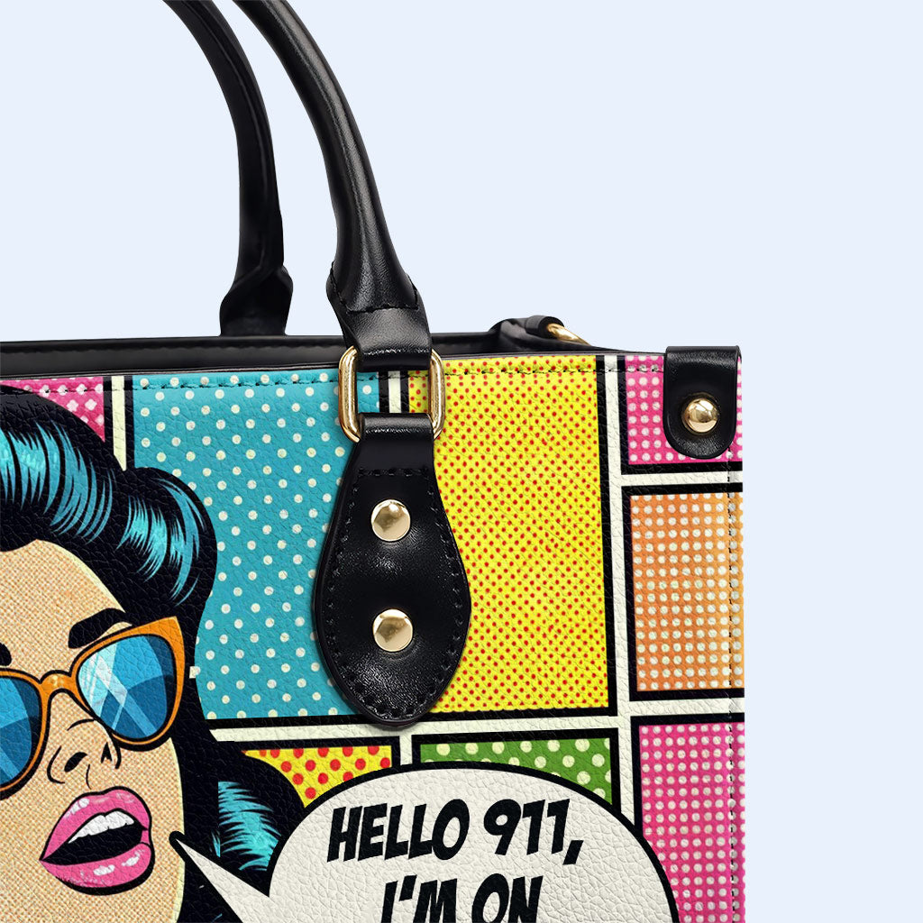 Estoy en llamas - Bolso de mano de cuero personalizado - DB05