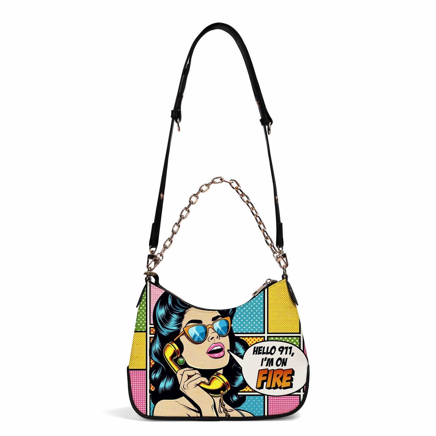 I Am On Fire - Personalized Custom Chain Crossbody Handbag - DB05CH