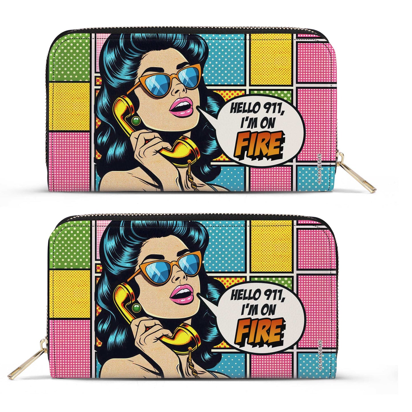 Portefeuille en cuir pour femme I'm On Fire - DB05WL