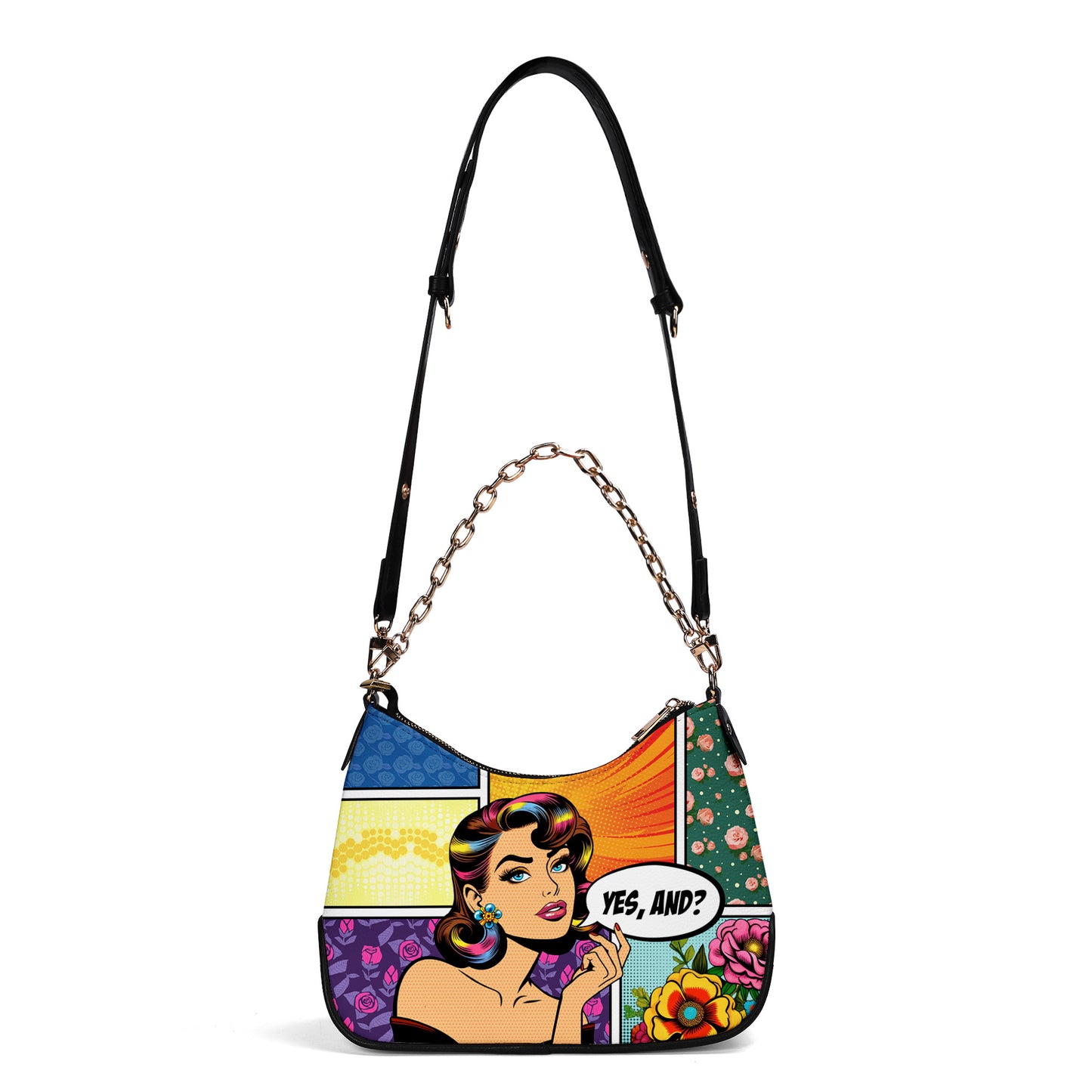 Yes And? - Personalized Custom Chain Crossbody Handbag - DB06CH