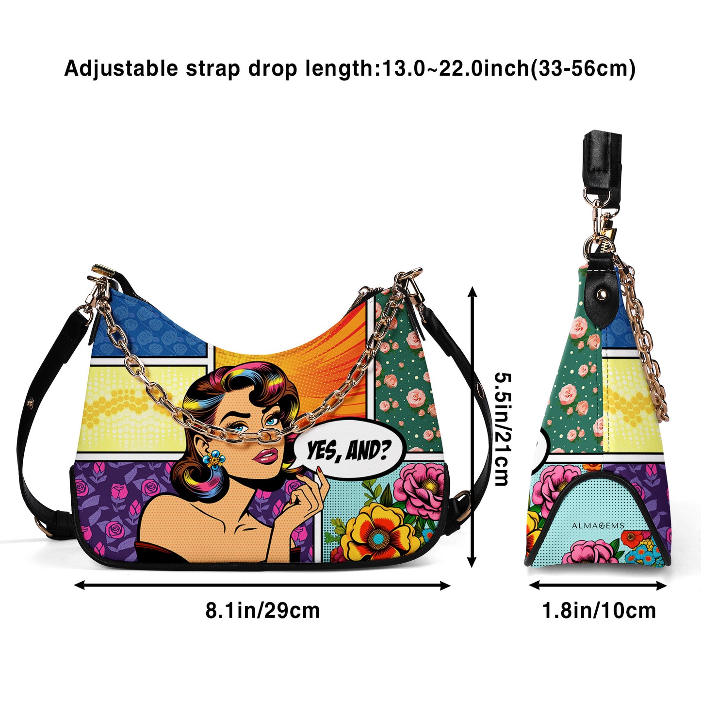 Yes And? - Personalized Custom Chain Crossbody Handbag - DB06CH