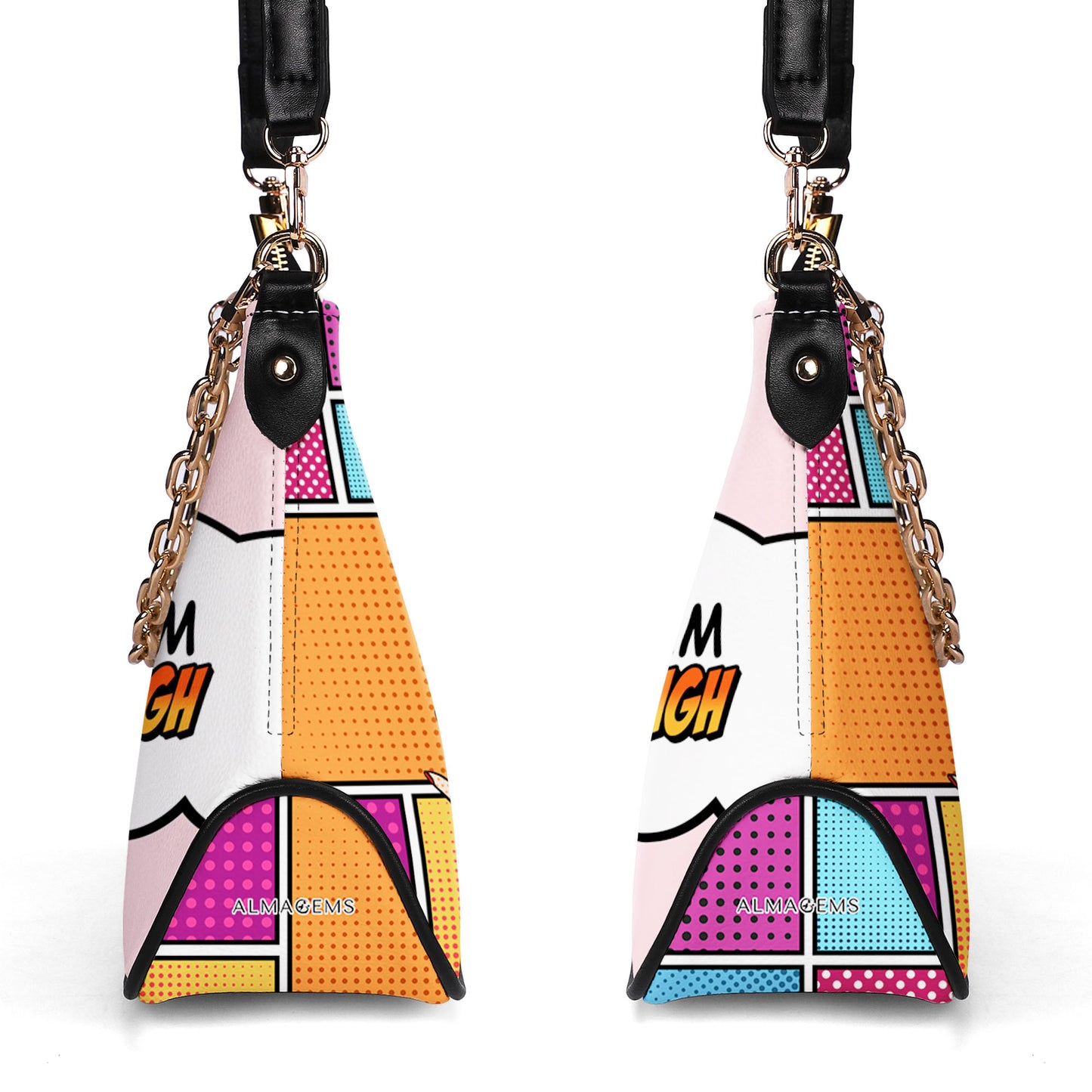 Soy suficiente - Bolso bandolera con cadena personalizado - DB08CH