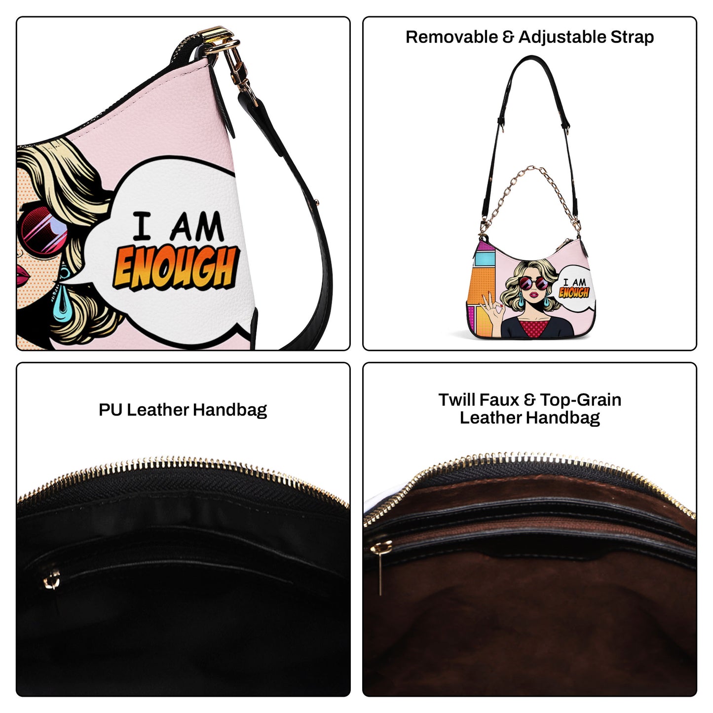 Soy suficiente - Bolso bandolera con cadena personalizado - DB08CH