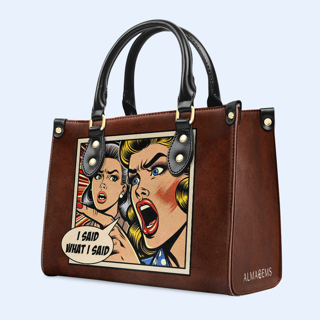 Dije lo que dije - Bolso de mano de cuero personalizado - DB10