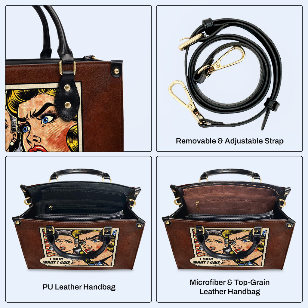 Dije lo que dije - Bolso de mano de cuero personalizado - DB10