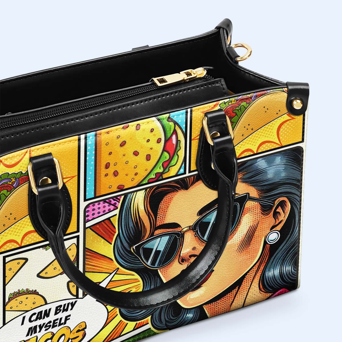 I Can Buy Myself Tacos - Personalized Custom Leather Handbag - QCUS016_HB
