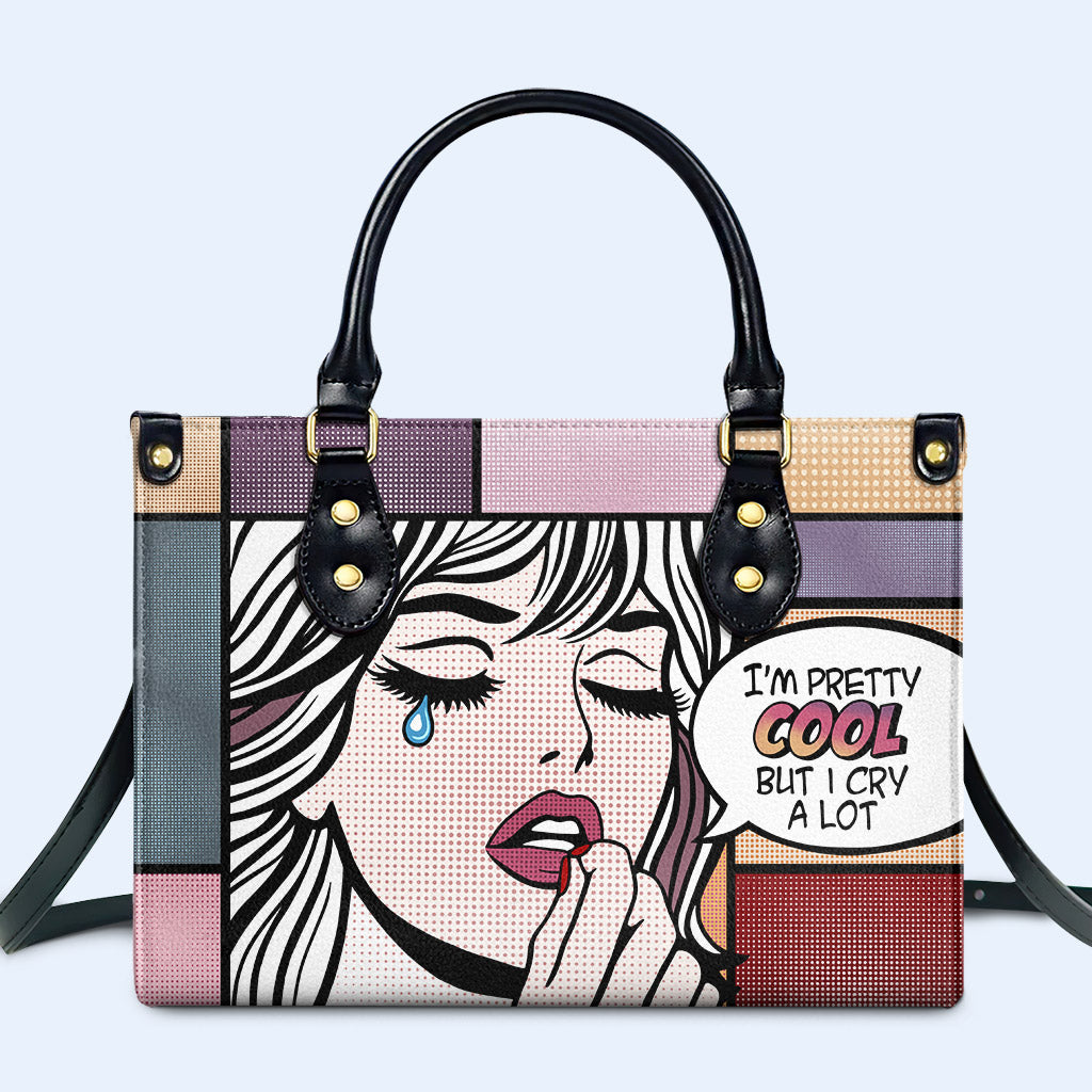 Soy bastante genial - Bolso de mano de cuero personalizado - DB13