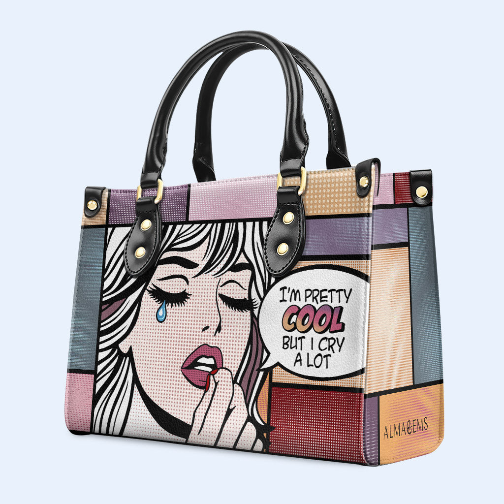 Soy bastante genial - Bolso de mano de cuero personalizado - DB13