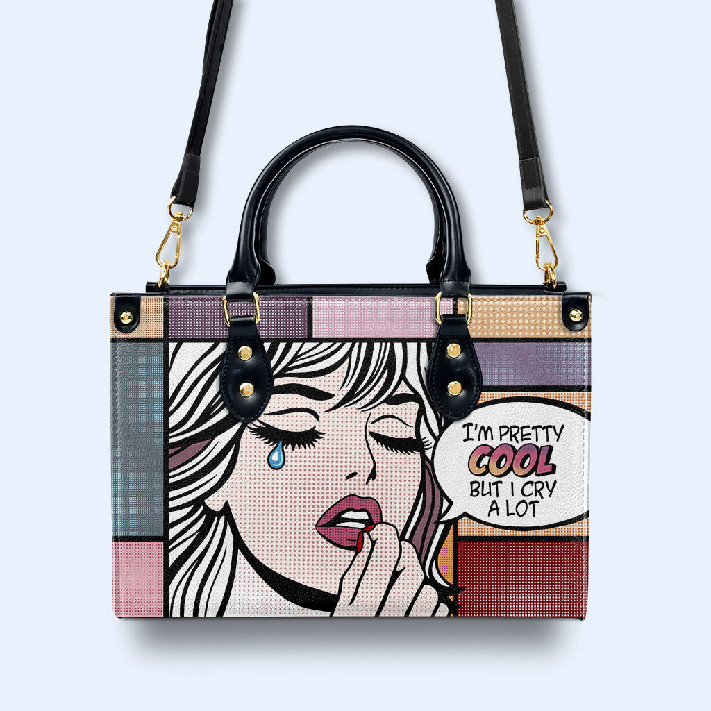Soy bastante genial - Bolso de mano de cuero personalizado - DB13