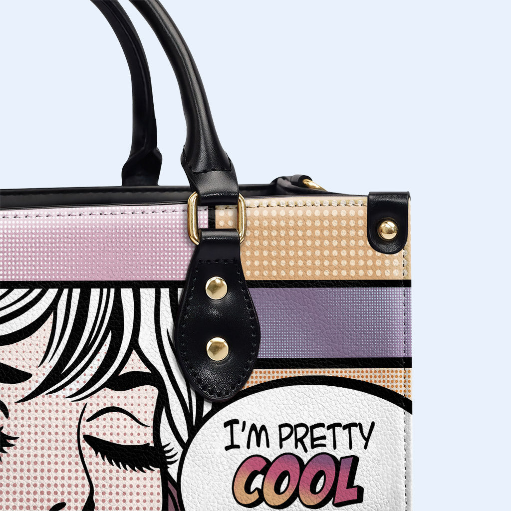 Soy bastante genial - Bolso de mano de cuero personalizado - DB13