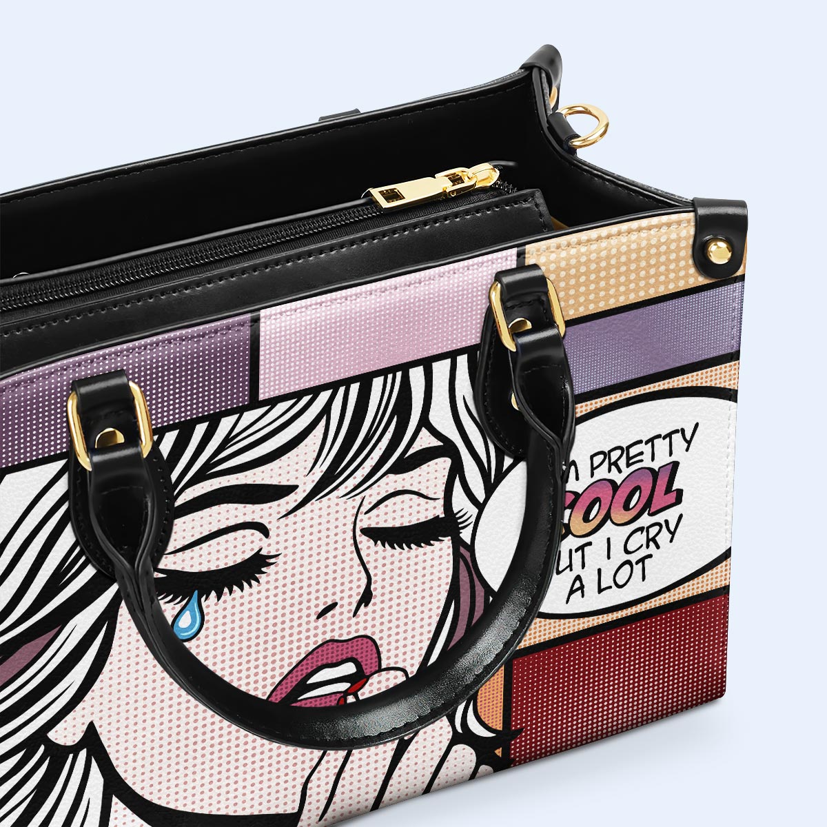 Soy bastante genial - Bolso de mano de cuero personalizado - DB13