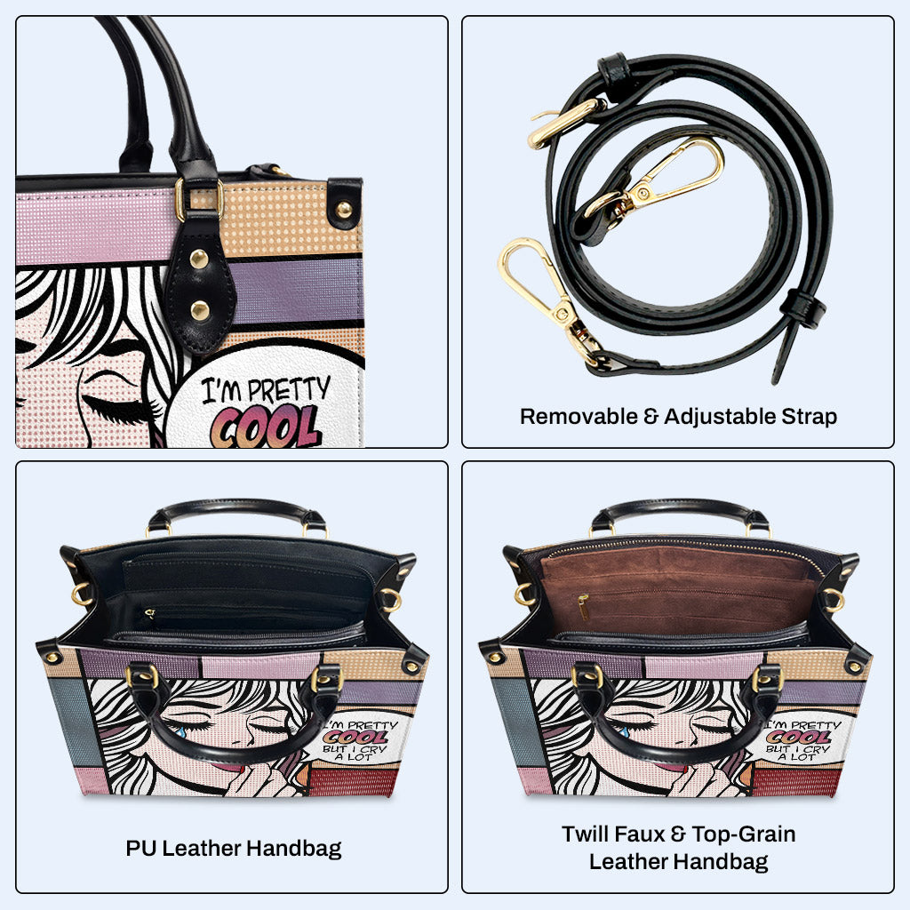 Soy bastante genial - Bolso de mano de cuero personalizado - DB13
