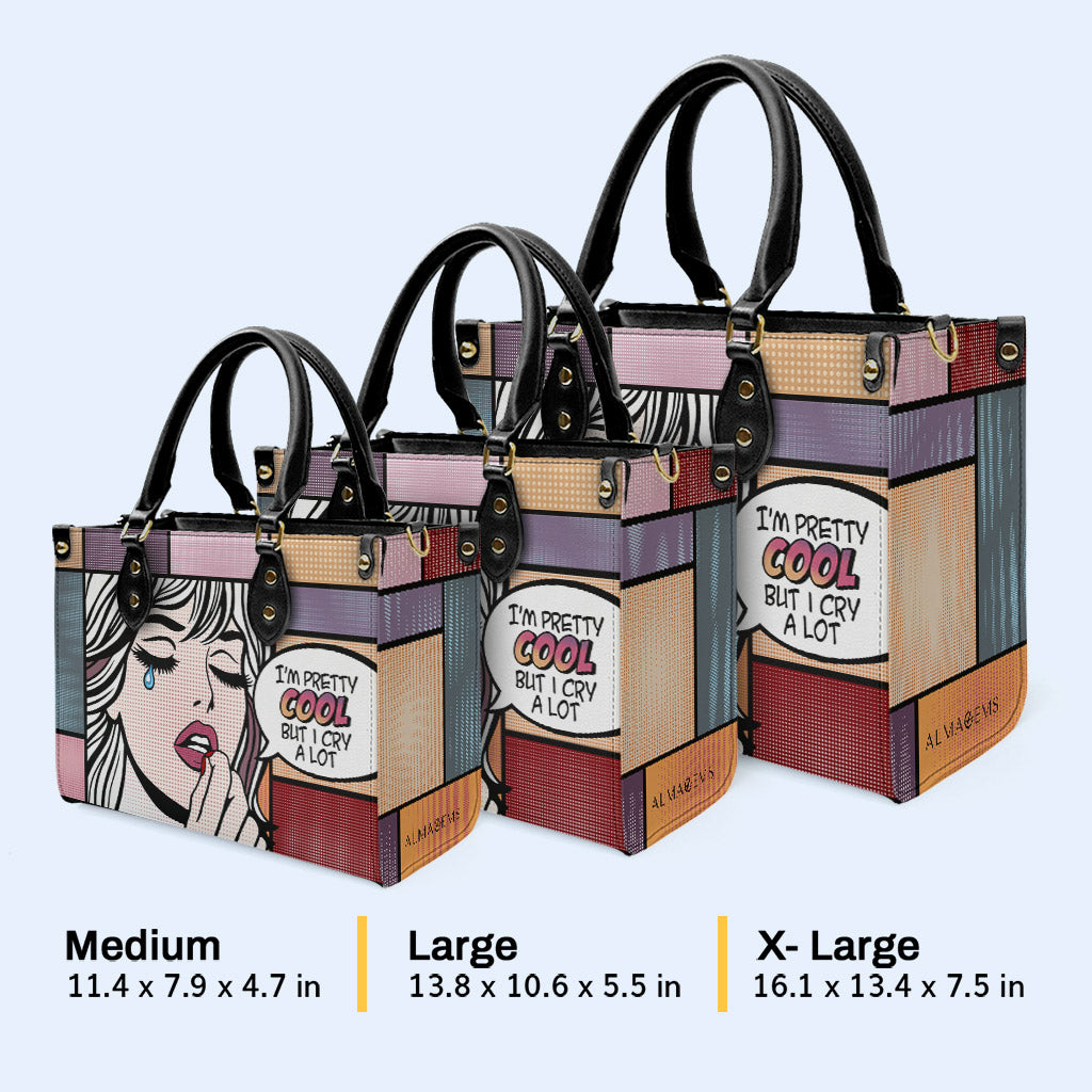 Soy bastante genial - Bolso de mano de cuero personalizado - DB13