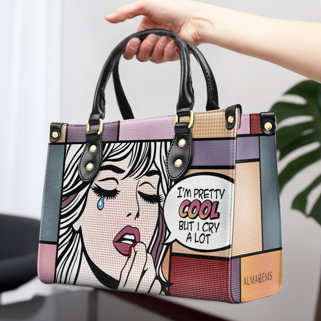 Soy bastante genial - Bolso de mano de cuero personalizado - DB13