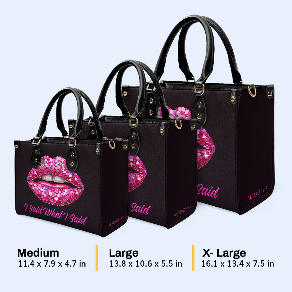 J'ai dit ce que j'ai dit - Sac à main en cuir personnalisé - DB14