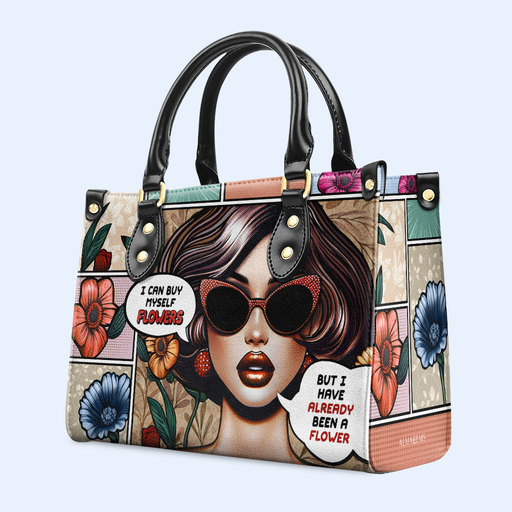J'ai déjà été une fleur - Sac à main en cuir personnalisé - DB17