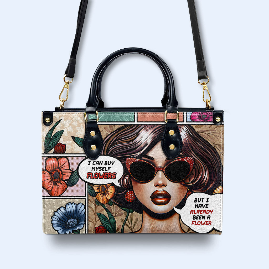 J'ai déjà été une fleur - Sac à main en cuir personnalisé - DB17