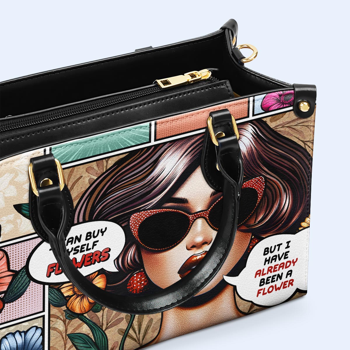 J'ai déjà été une fleur - Sac à main en cuir personnalisé - DB17