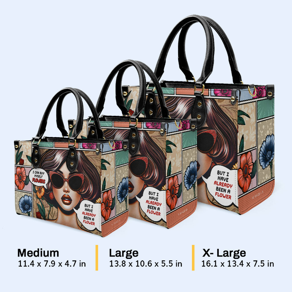 J'ai déjà été une fleur - Sac à main en cuir personnalisé - DB17