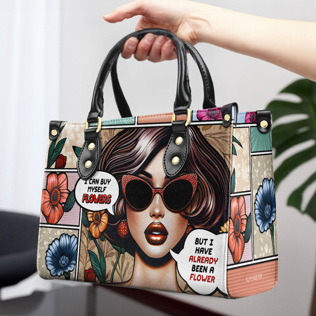 J'ai déjà été une fleur - Sac à main en cuir personnalisé - DB17