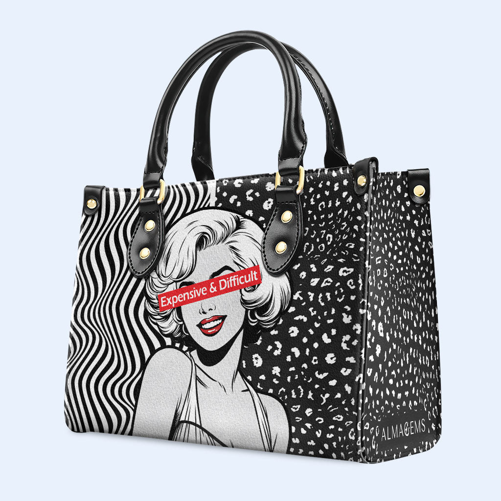 Caro y difícil: bolso de mano de cuero personalizado - DB19