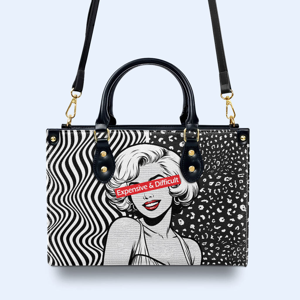 Caro y difícil: bolso de mano de cuero personalizado - DB19