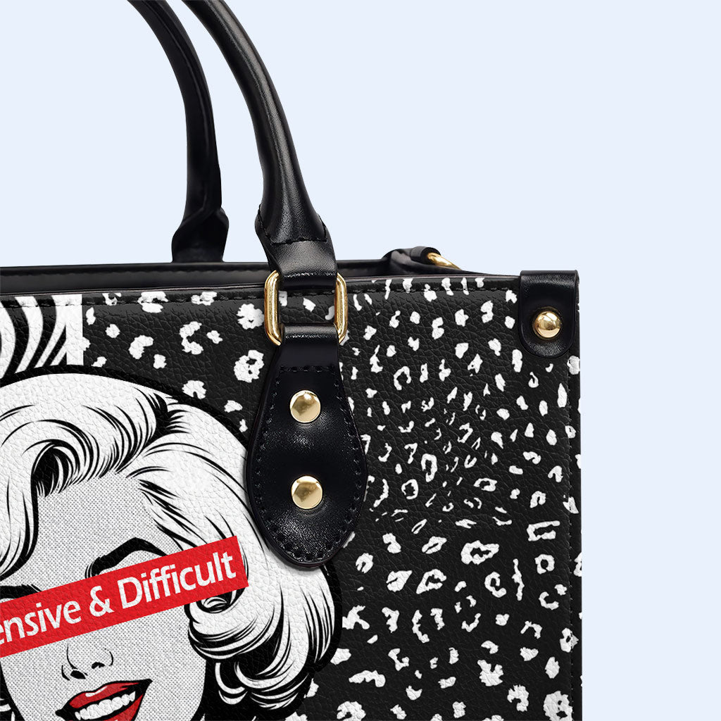 Caro y difícil: bolso de mano de cuero personalizado - DB19