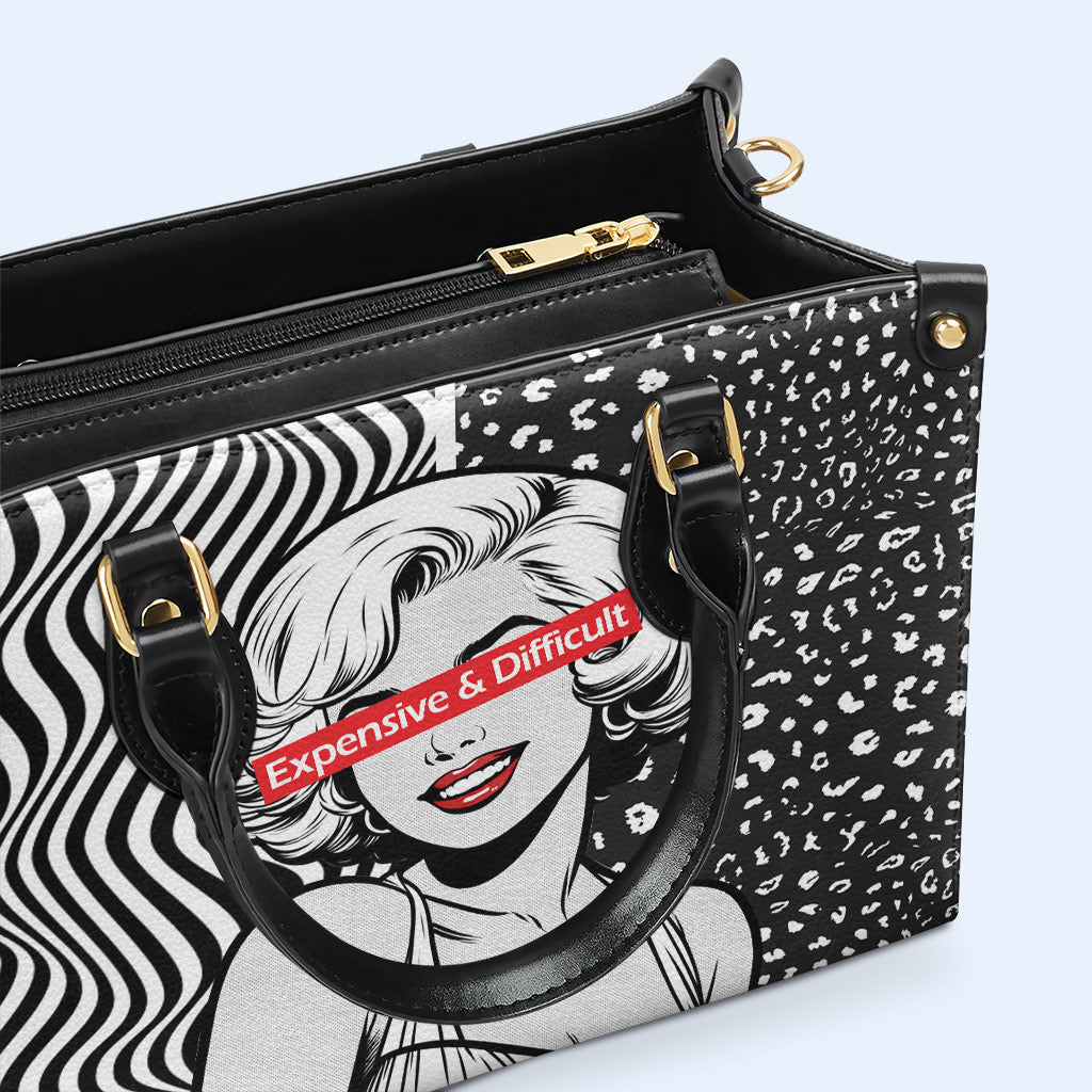 Caro y difícil: bolso de mano de cuero personalizado - DB19