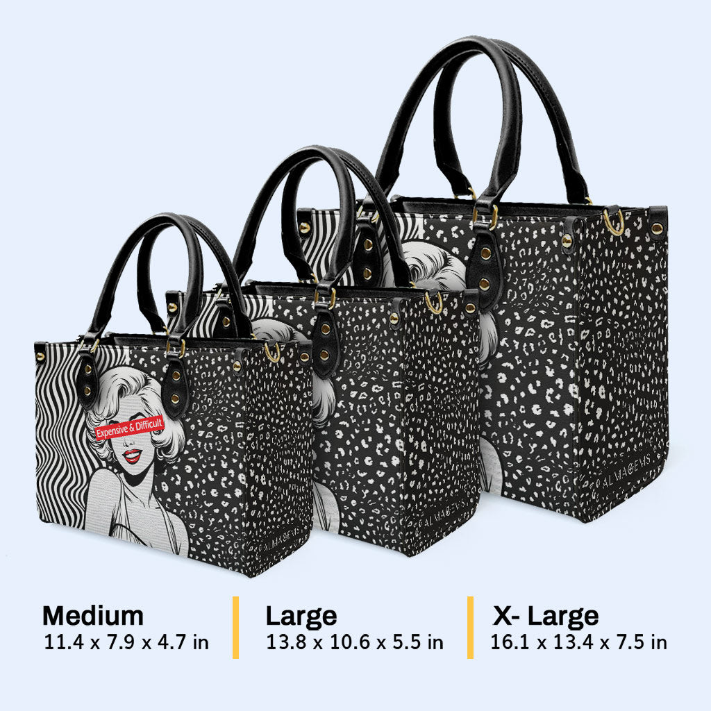 Caro y difícil: bolso de mano de cuero personalizado - DB19