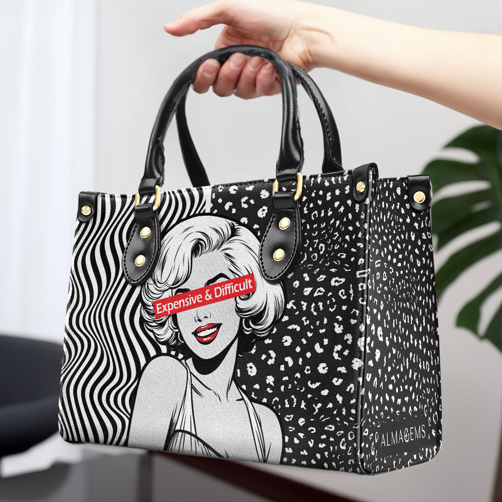 Caro y difícil: bolso de mano de cuero personalizado - DB19