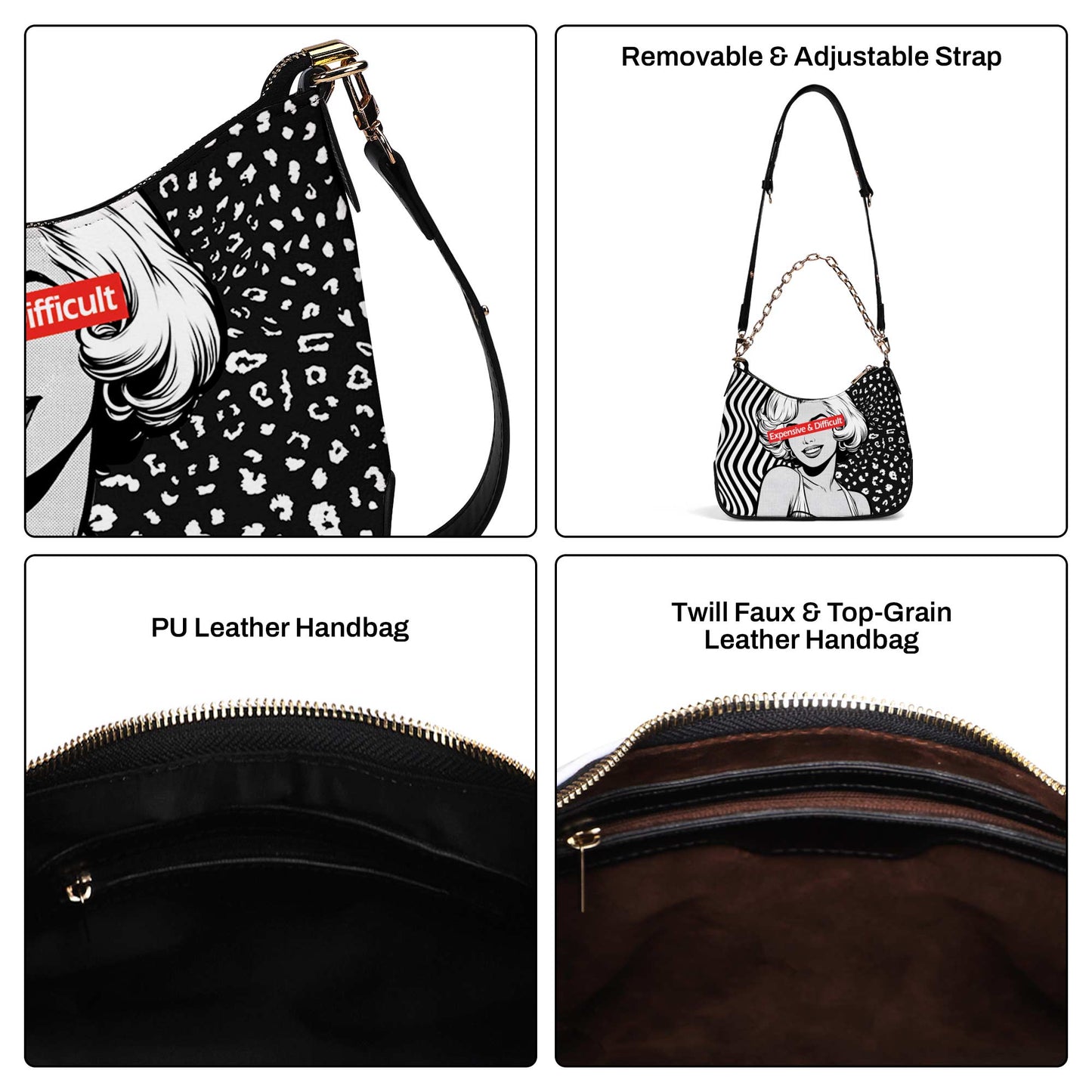 Expensive and Difficult - Personalized Custom Chain Crossbody Handbag - DB19CH