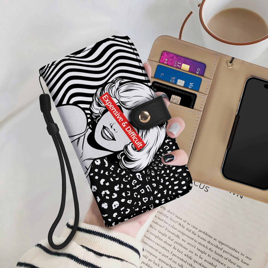 Caro y difícil: billetera de cuero personalizada para teléfono - DB19PW