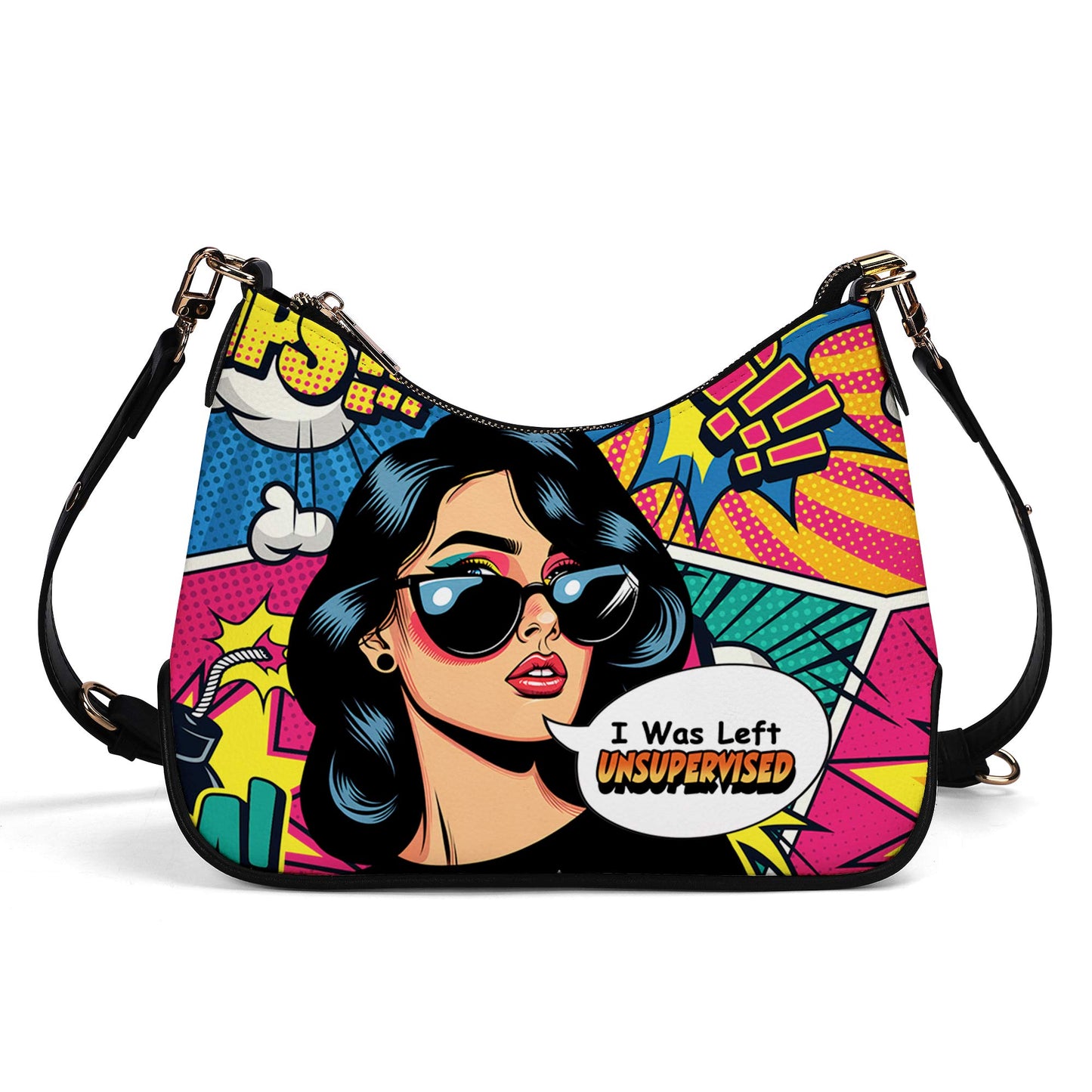 J'ai été laissé sans surveillance - Sac à main bandoulière personnalisé avec chaîne - DB22CH