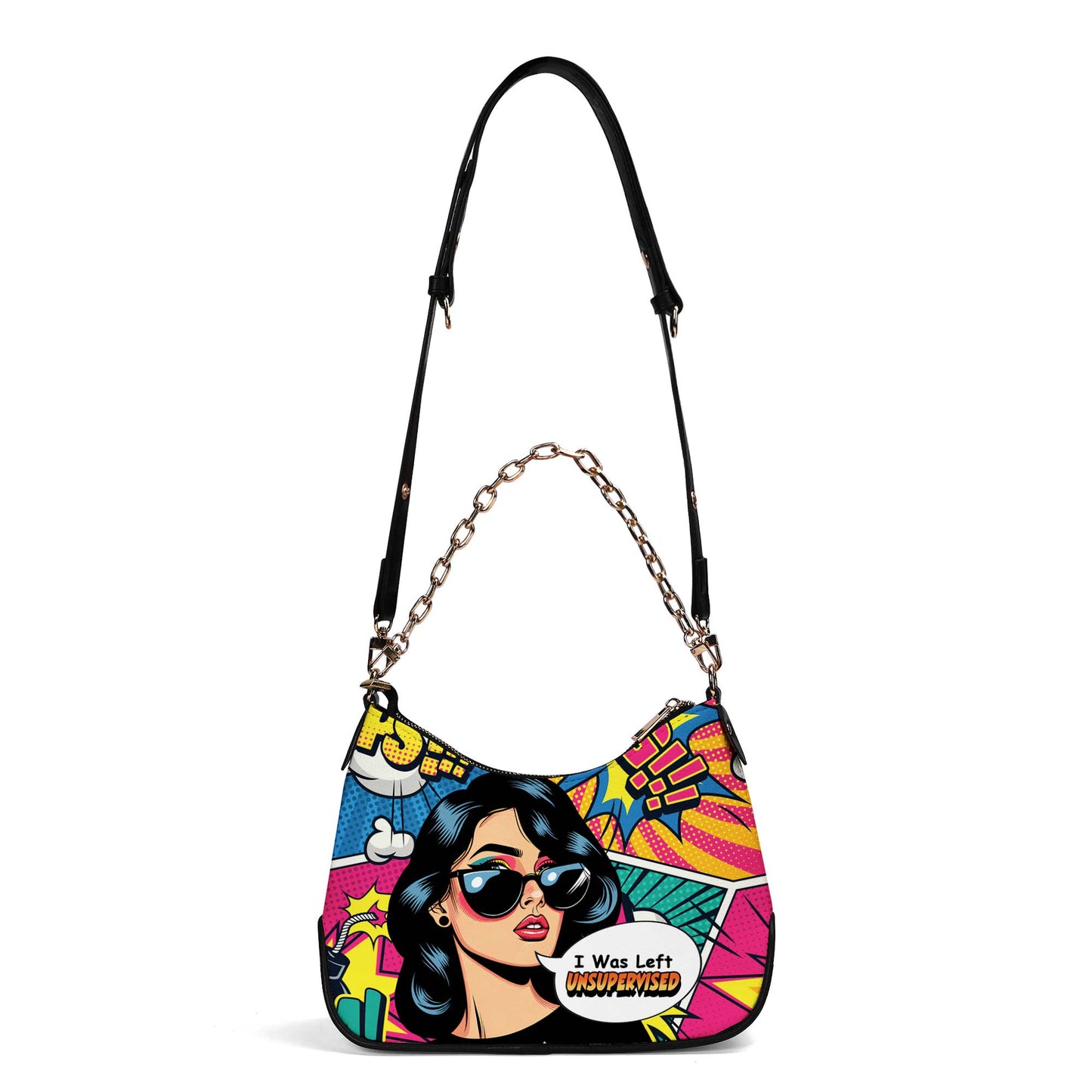 J'ai été laissé sans surveillance - Sac à main bandoulière personnalisé avec chaîne - DB22CH