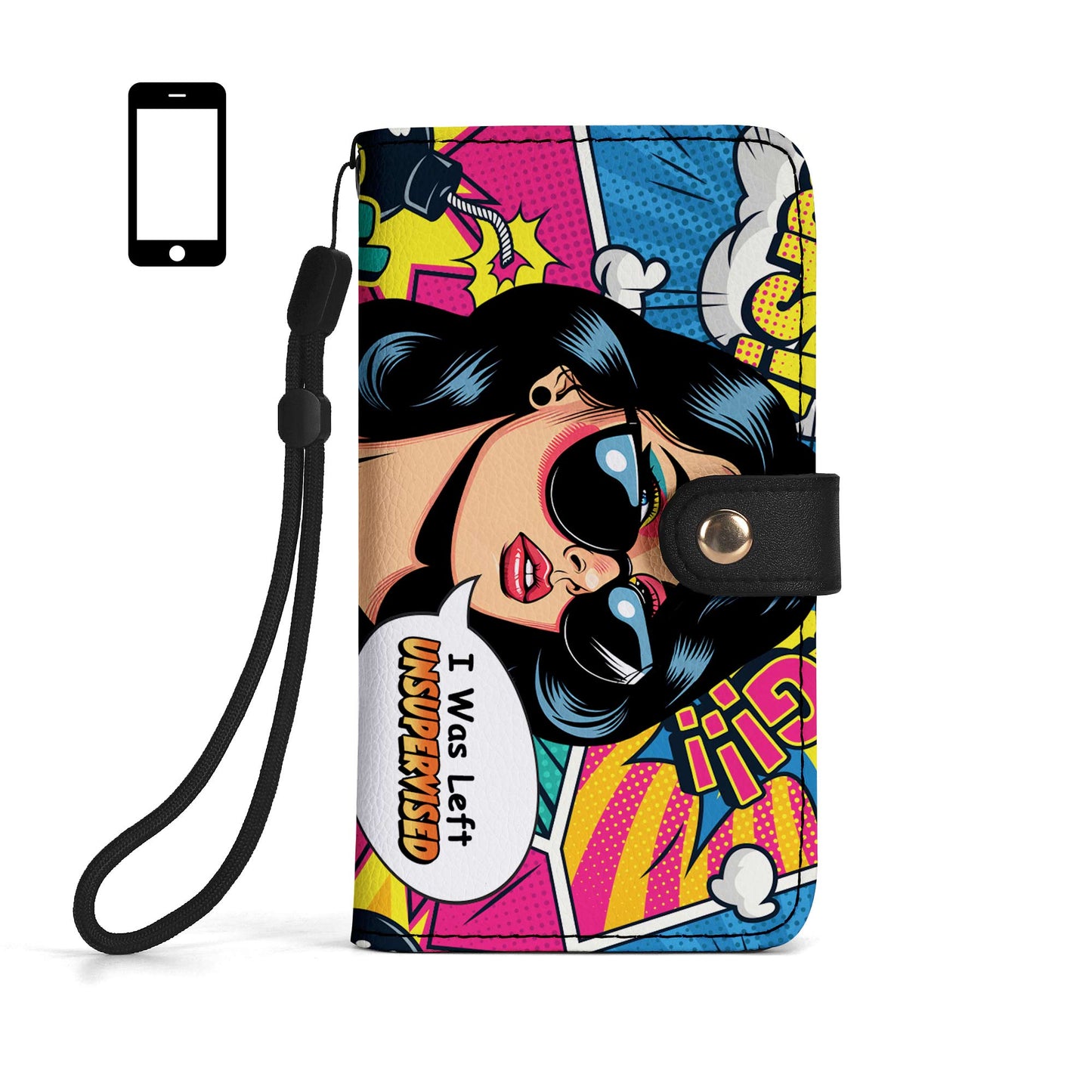 Me dejaron sin supervisión - Cartera de cuero personalizada para teléfono - DB22PW