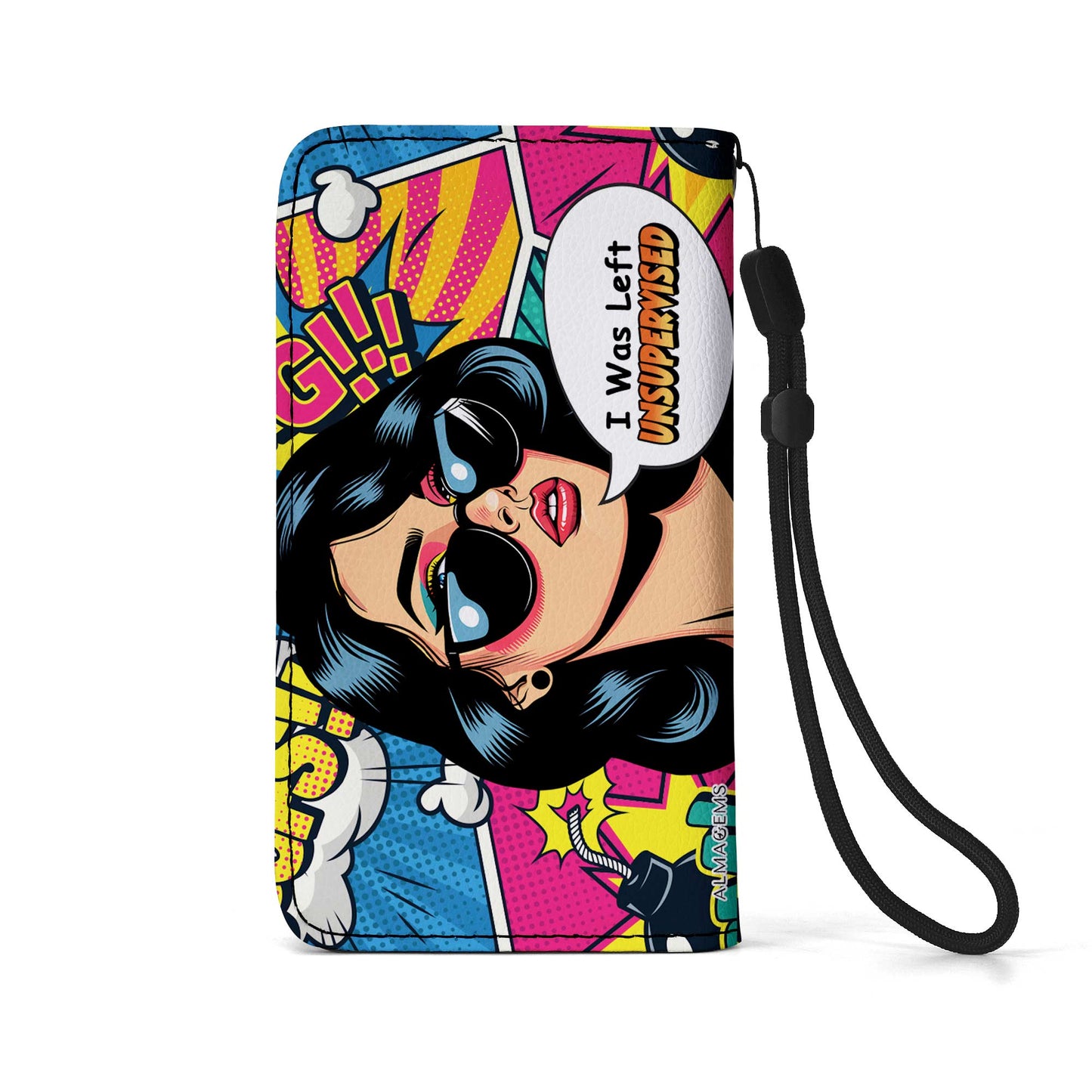 Me dejaron sin supervisión - Cartera de cuero personalizada para teléfono - DB22PW