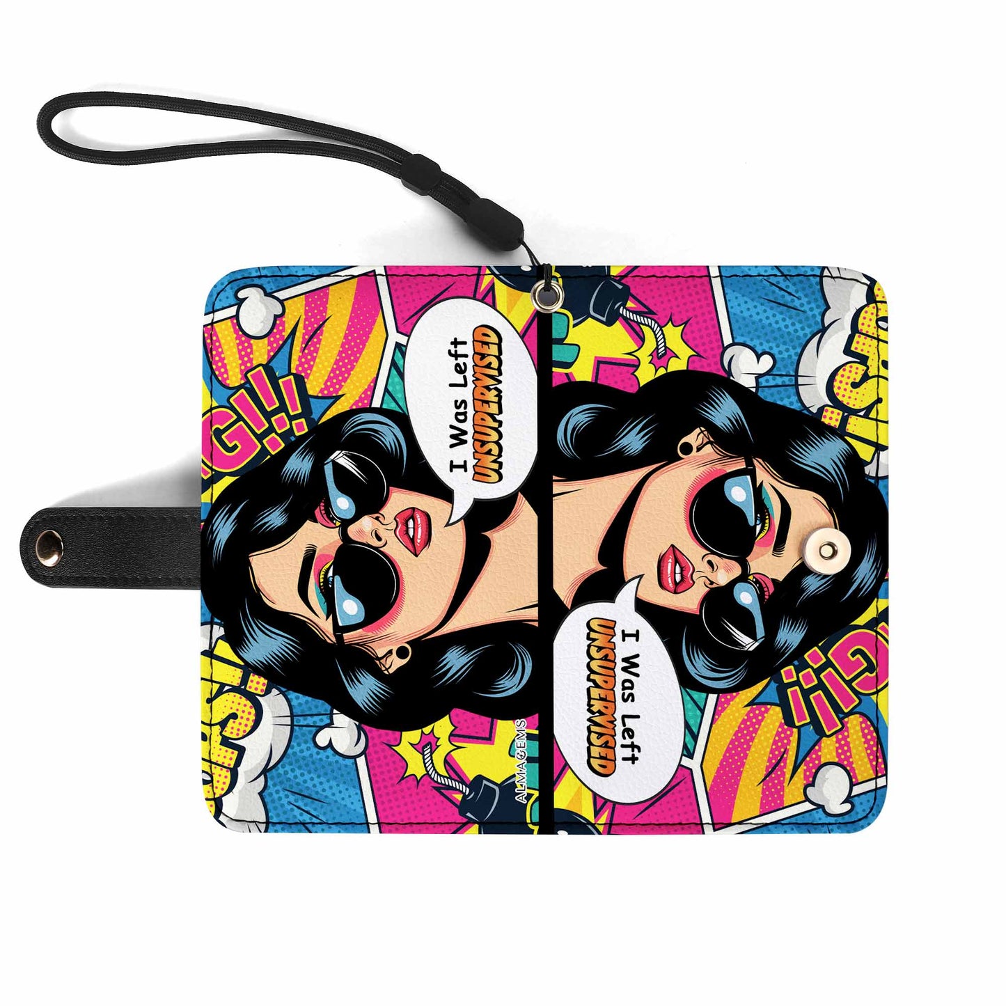 Me dejaron sin supervisión - Cartera de cuero personalizada para teléfono - DB22PW