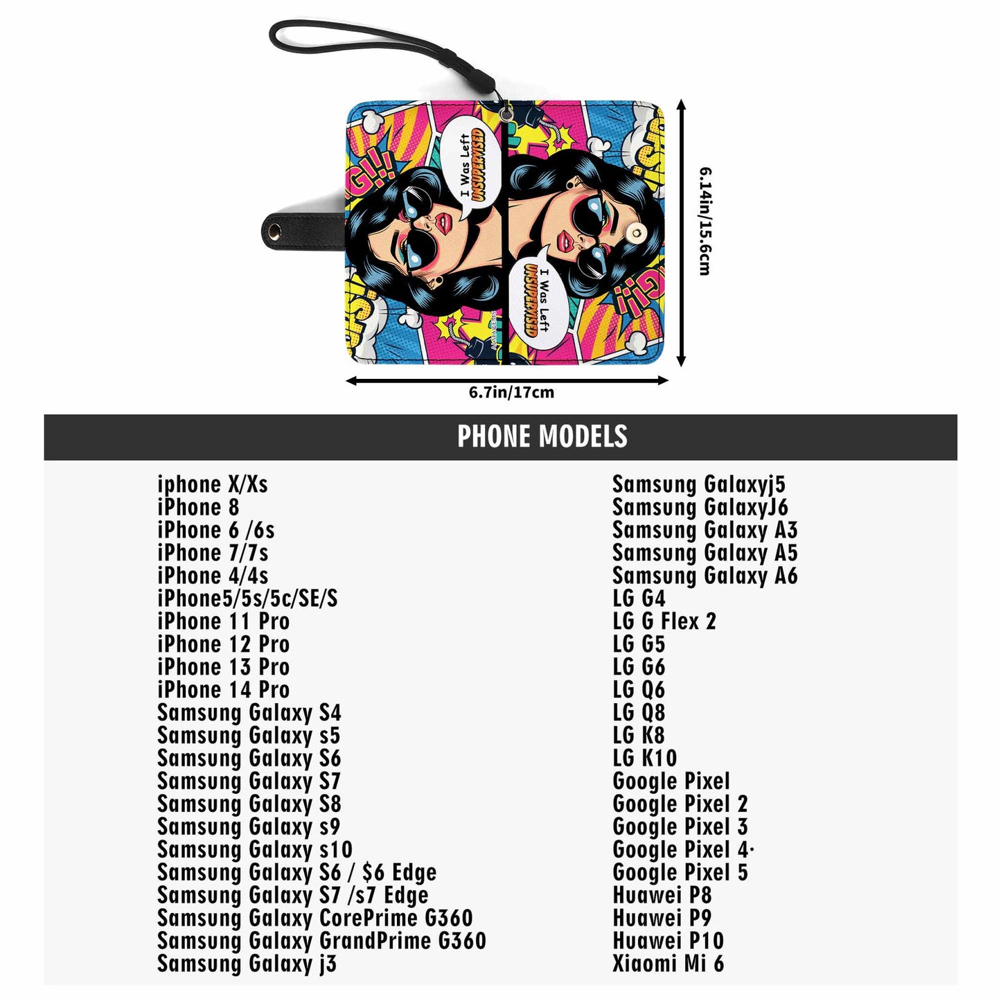 Me dejaron sin supervisión - Cartera de cuero personalizada para teléfono - DB22PW