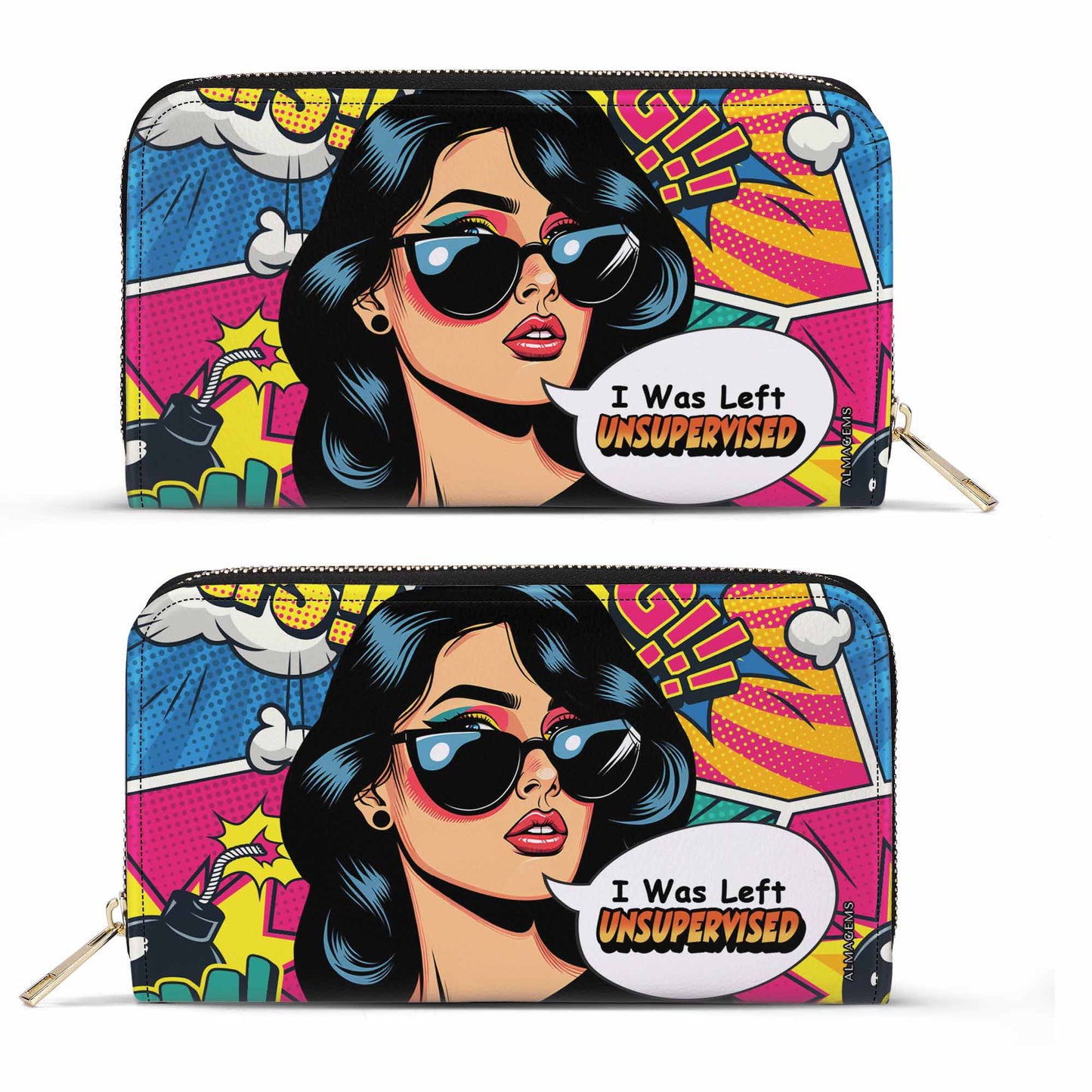 Me dejaron sin supervisión - Cartera de piel para mujer - DB22WL