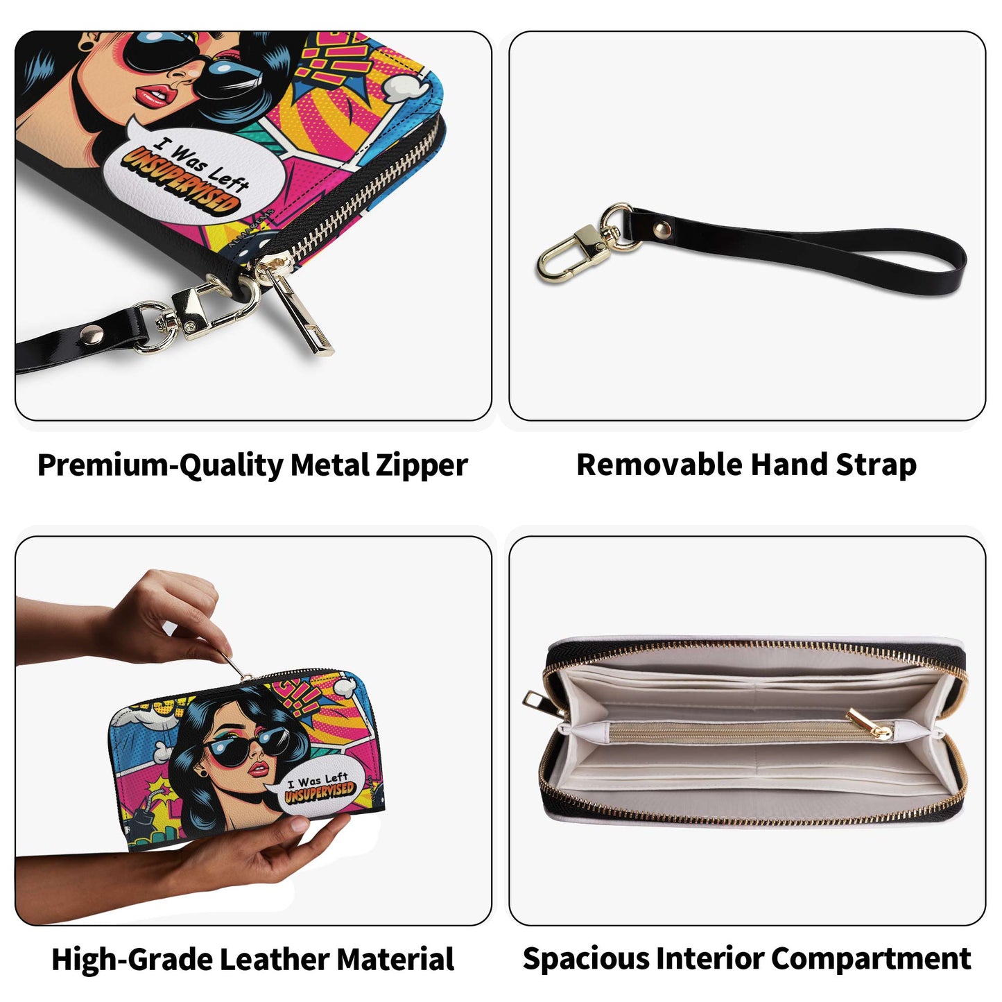 Me dejaron sin supervisión - Cartera de piel para mujer - DB22WL