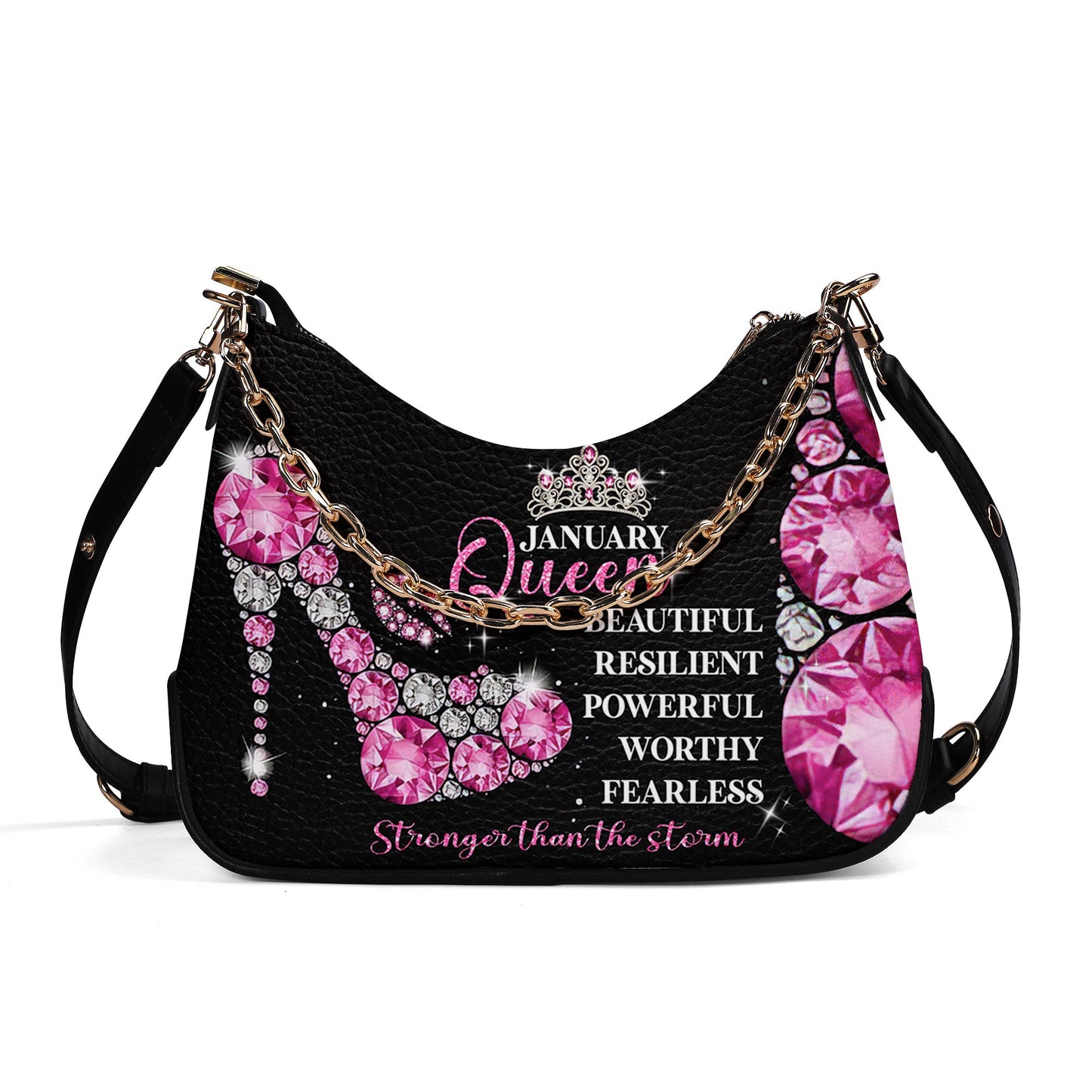 Month Queen - Personalized Custom Chain Crossbody Handbag - DB24CH