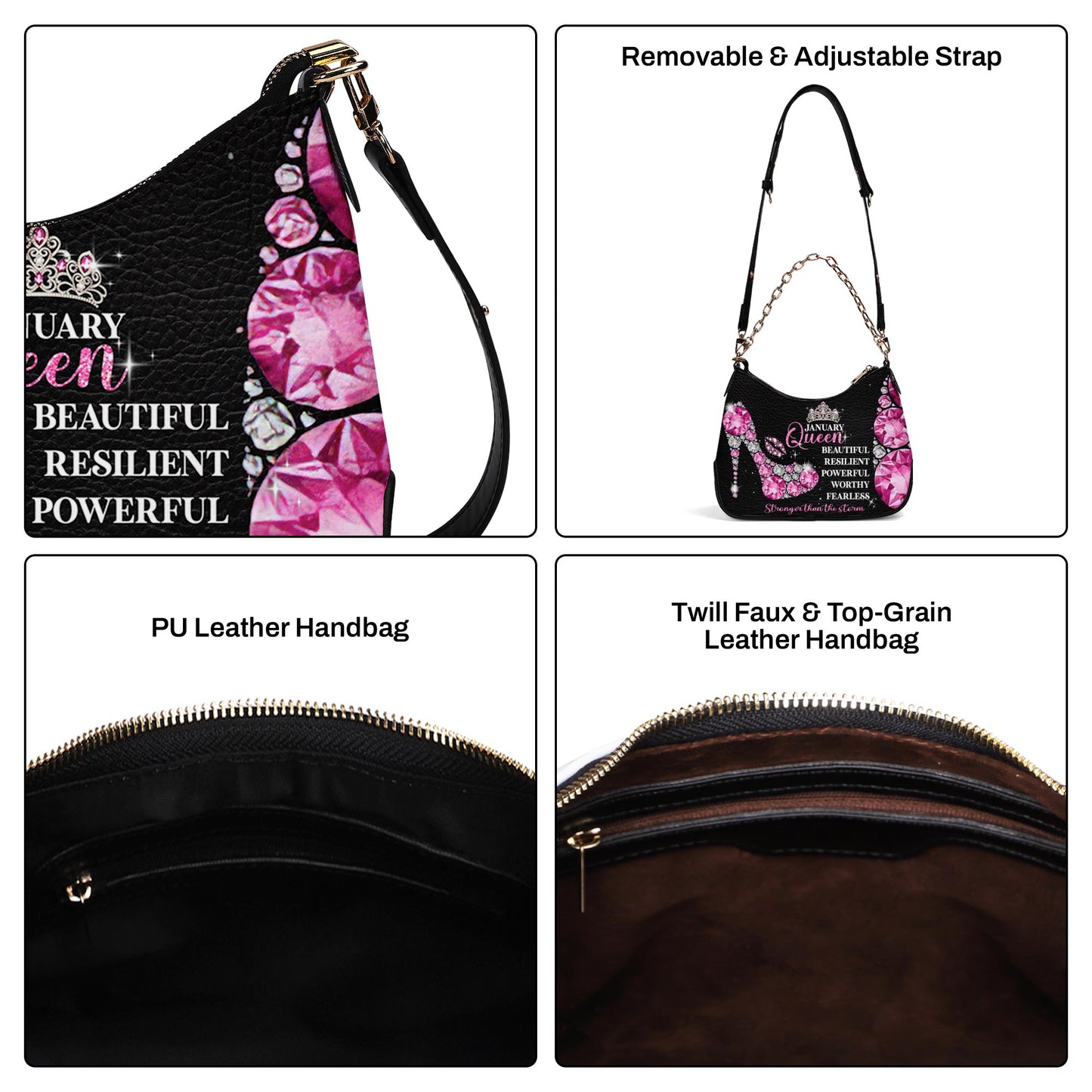 Month Queen - Personalized Custom Chain Crossbody Handbag - DB24CH