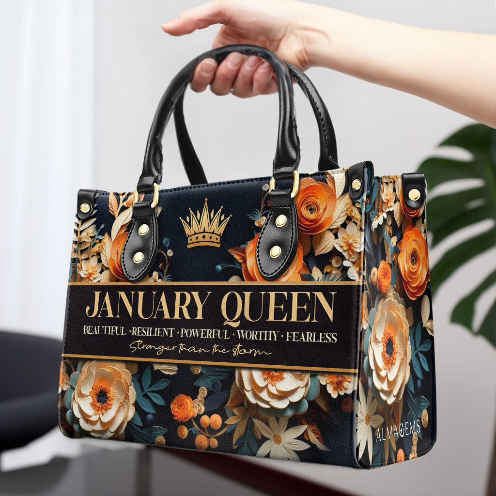 Month Queen - Personalized Custom Leather Handbag - DB27