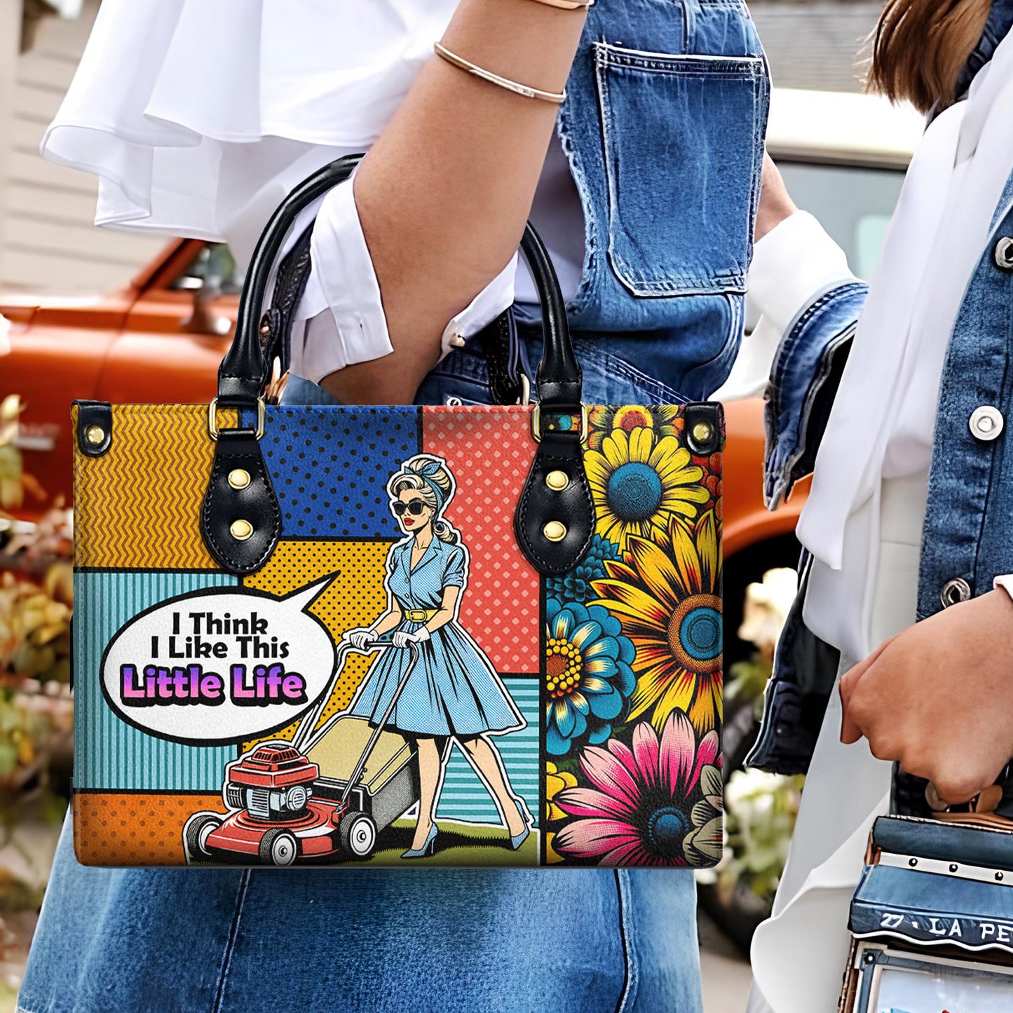 Creo que me gusta esta pequeña vida - Bolso de cuero personalizado - DB28