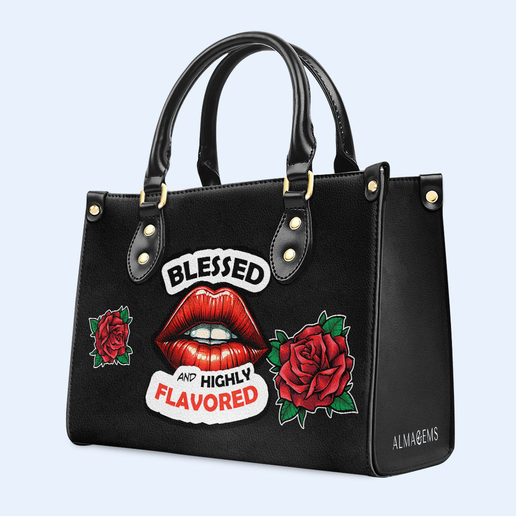 Bendito y con mucho sabor - Bolso de mano de cuero personalizado - DB29