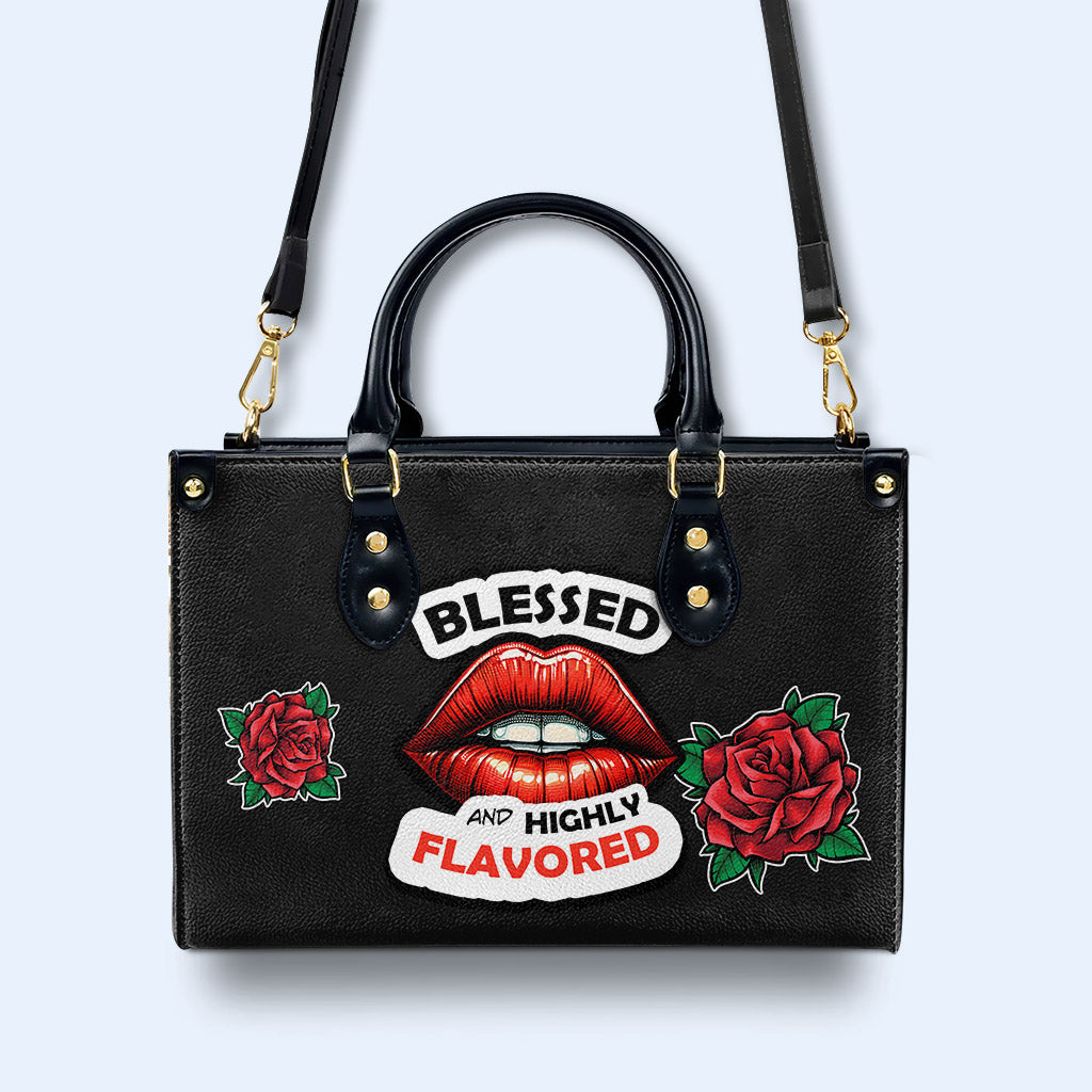 Bendito y con mucho sabor - Bolso de mano de cuero personalizado - DB29