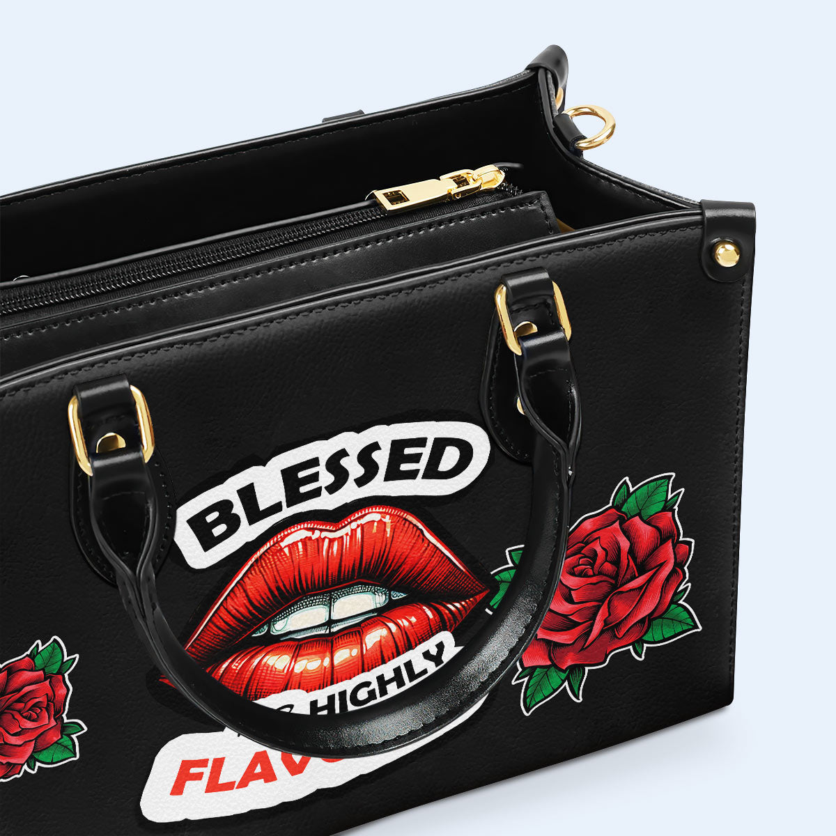 Bendito y con mucho sabor - Bolso de mano de cuero personalizado - DB29