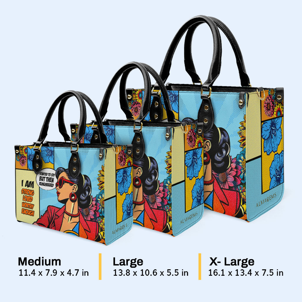 J'ai commencé à pleurer, mais je me suis souvenu que j'étais fort - Sac à main en cuir personnalisé - DB31