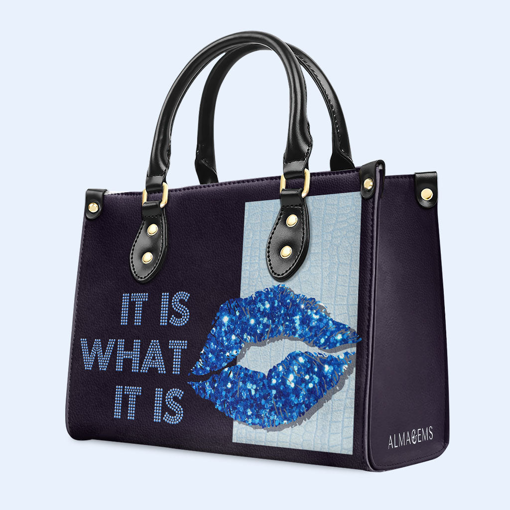 Es lo que es - Bolso de mano de cuero personalizado - DB33